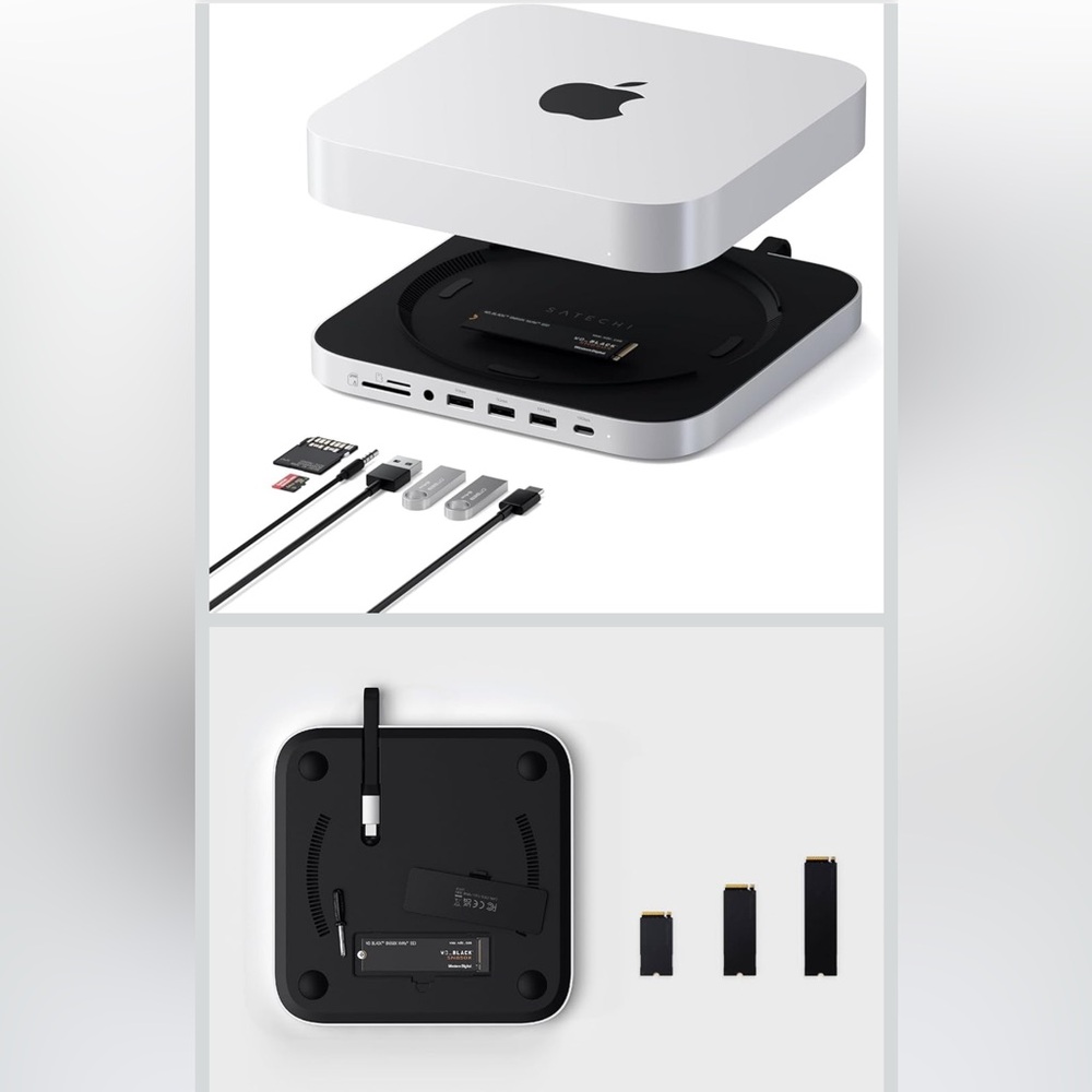 Silver USB-C Hub for Mac Mini - Picture 2 of 12